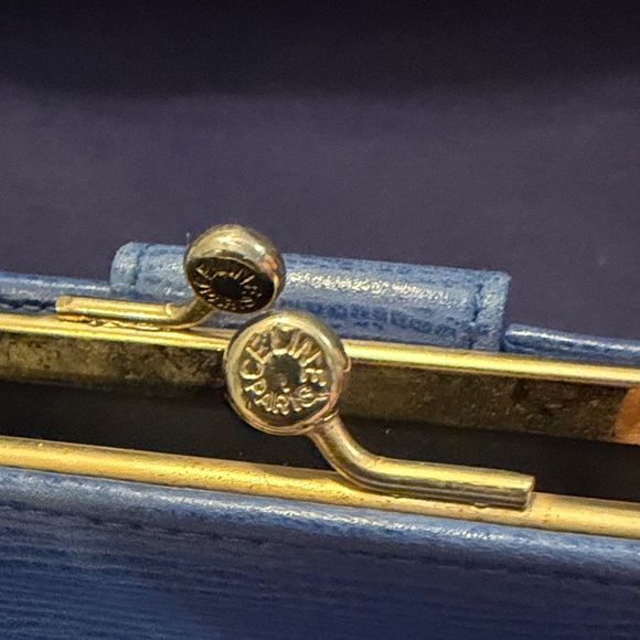 Celine Blue Textured Women's Wallet - Picture 4 of 6